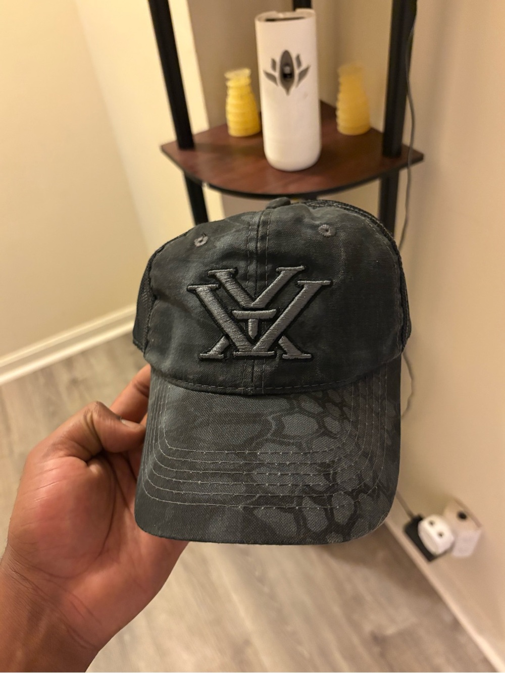 Logo Embroidered Washed Black Baseball Cap
